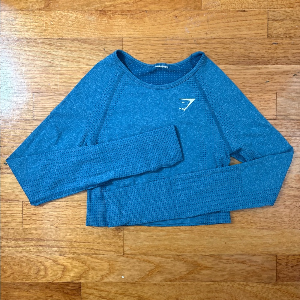 Gymshark Blue Long Sleeve Workout Shirt